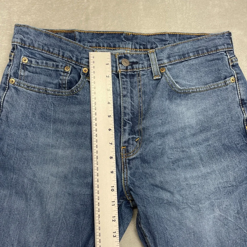 Levi's Jeans Mens 34x32 Blue Denim 527 Stretch Faded Mid Rise Slim Bootcut Leg